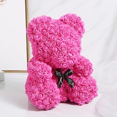 23*20*12CM Rose Bear Teddy Artificial Foam Flower Valentines Gift Wedding Decor