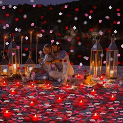 4000 Pcs Artificial Rose Petals & 24 LED Tea Lights for Romantic Decor