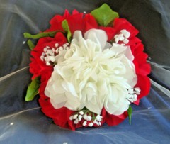 Red and White Rose Bridal Bouquet, Wedding Bouquet, Red Rose Bouquet, White Rose