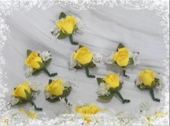 20 pcs COMPLETE SILK FLOWER WEDDING BRIDAL BOUQUET SET
