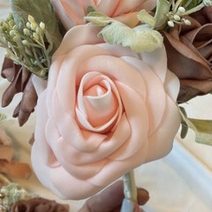 LING’S MOMENTS Bridesmaid Bouquet, Dusty Rose, Gold Accents￼
