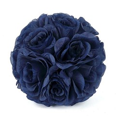 2 NAVY BLUE 7″ Silk Roses Flowers Kissing Balls Wedding Events Centerpieces