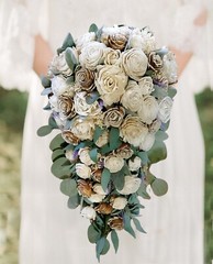 Natural Cream Bridal Bouquet Bark Skin Sola Wood Bridesmaid Wedding Flowers