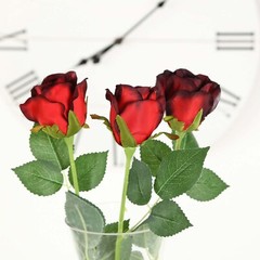 RED 24 Artificial 31″ Long Stem Silk ROSE FLOWERS Party Event Home Decorations