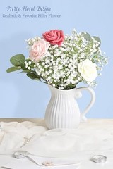 Babys Breath Artificial Flowers Long Stem Baby Breath Flowers 60 Pcs White