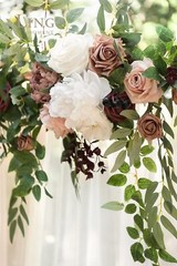 Ling’s Moment 6.5FT Backdrop Floral Garland, Spring Artificial Wedding Arch F…
