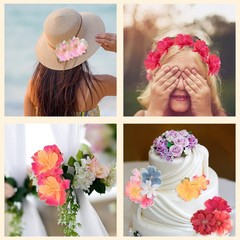 100Pcs Fake Silk Flower Heads, Artificial Cherry Blossom Wedding, White