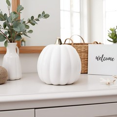 Pearhead Pumpkin Fall Decor – Ceramic White One Size,