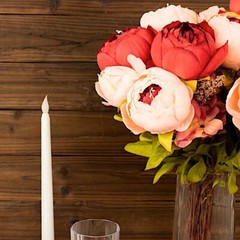 BURGUNDY DUSTY ROSE 2 Bouquets 19″ Silk Peony FLOWERS Artificial Floral Bushes