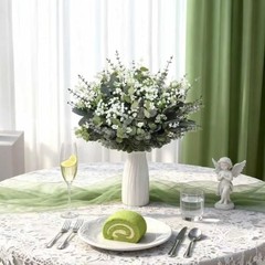 120 Pcs Mixed Artificial Eucalyptus Leaves Stems Bulk,Baby Breath Green-120pcs