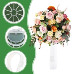 2pcs Wedding Bouquet Holder Flower Foam Holder Bridal Bouquet Handle Green