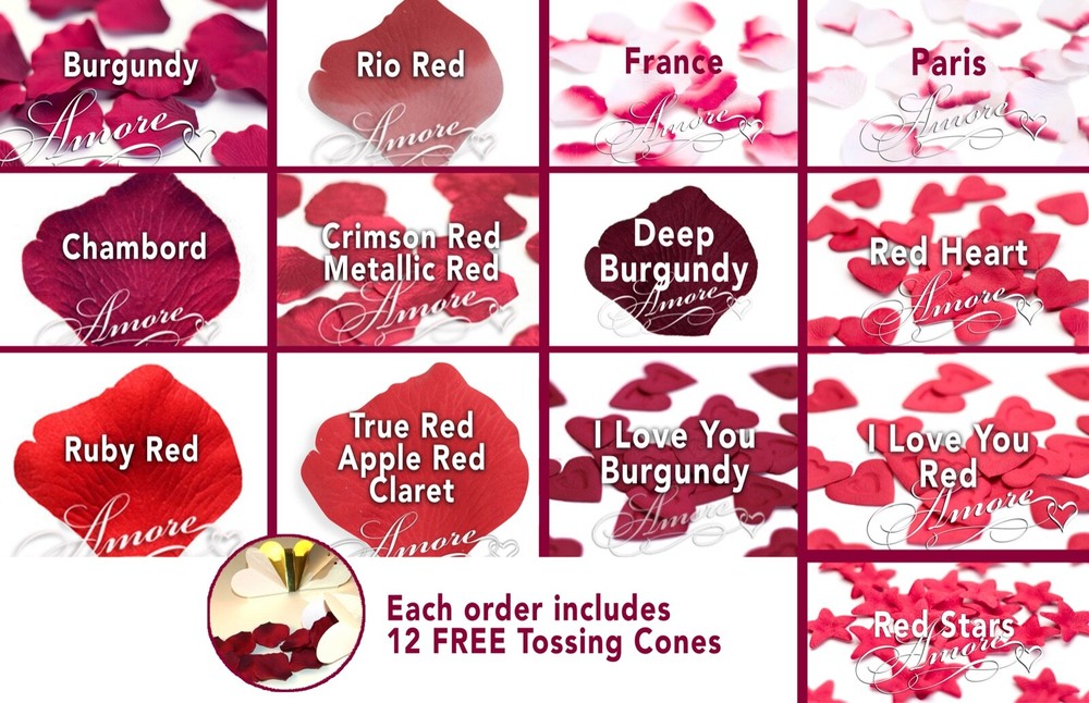 Silk Rose Petals 1000 Red