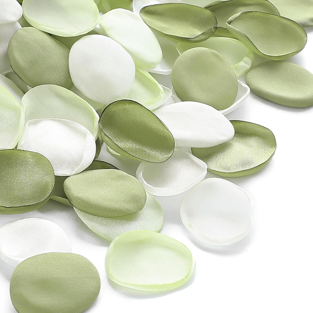 Floroom 300Pcs Rose Petals Sage Green Elf Green Faux Silk Flower Petals for Wedd
