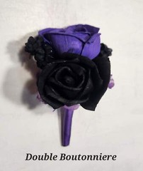 Purple Black Rose Calla Lily Sola Wood Bridal Wedding Bouquet Accessories
