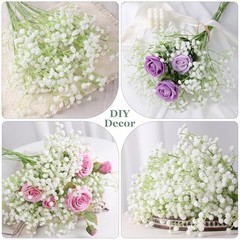 Babys Breath Artificial Flowers, 30 pcs White Flowers Baby Breath-white