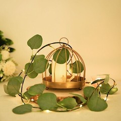 GREEN 7 ft LED Eucalyptus Leaves GARLAND Battery Operated Fairy Lights Wedding