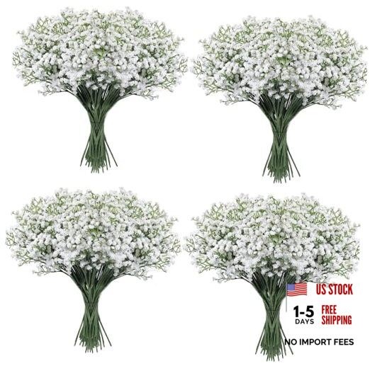Babys Breath Artificial Flowers,30 Pcs Gypsophila Faux Flowers for White