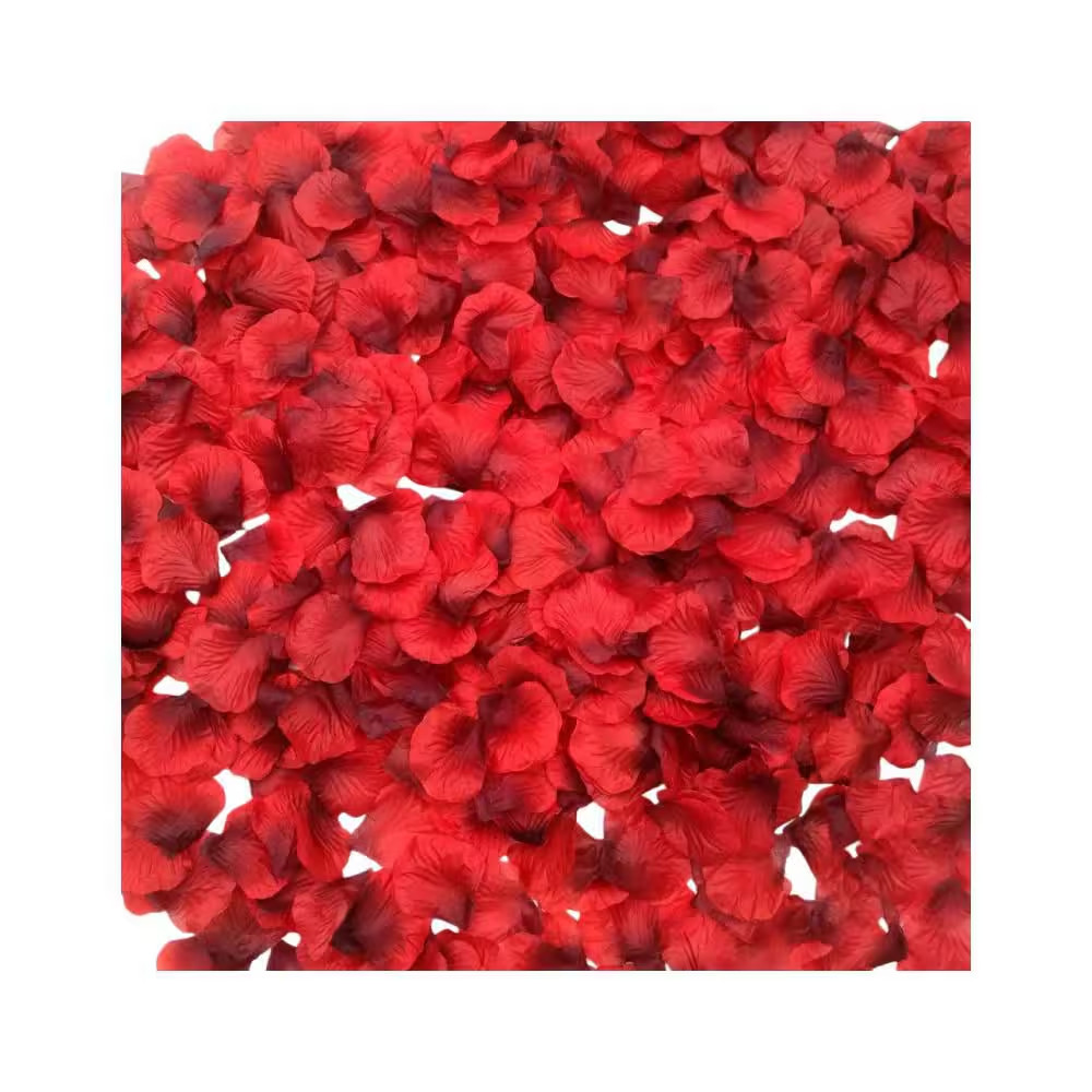2 In. Dark Red Silk Rose Artificial Foliage Petals for Romantic Night, Wedding,
