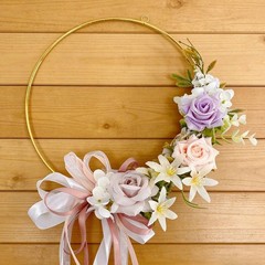 Floral Hoop Wreath Valentine Wreath Decorative Flowers Wall Wreath for Wall