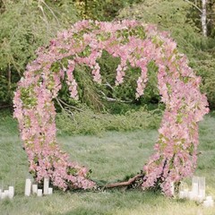 2 Pcs Wisteria Hanging Flowers Wisteria Flowers Vine Garland Wedding Arch Pink
