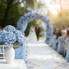 3 Pcs Real Touch Hydrangea Artificial Flowers, Pet-Safe 3D Latex Blue