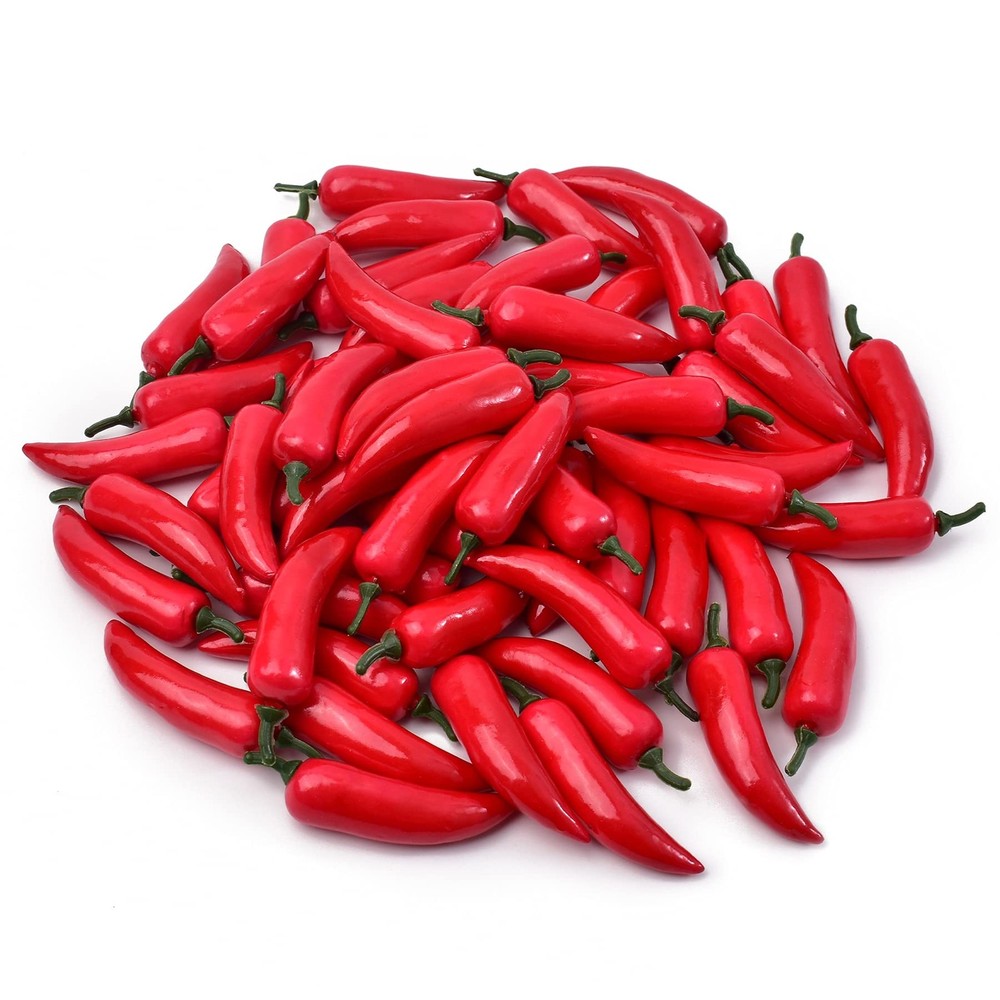 Hagao Fake Chili Pepper, Millet Pepper Simulation Lifelike Hot for Red