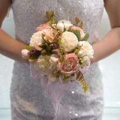 Bride Bridesmaid Wedding Bouquet,Artificial Flowers Elegant Artificial Romantic