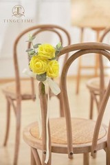 Yellow Flowers Artificial Rose 25pcs Realistic Fake Roses for Canary Yellow