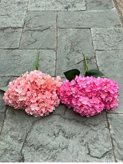 Large Size 5 Heads Artificial Flowers White Pink Hydrangea Silk DIY Wedding Brid