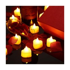 Rose Petals for Romantic Night for Her Set 24 Pieces Flameless Romantic Led C…