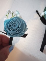 wedding : Sola wooden flower Rosette 3 corsages, 3 boutonnieres and corsage pins