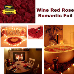 1000PCS Wine Red Fake Rose Petals for Romantic Night Romantic Festive Atmosphere