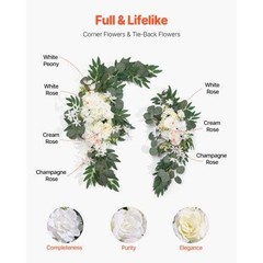 Artificial Wedding Arch Flowers Kit White Wedding Arch Flowers with Drapes