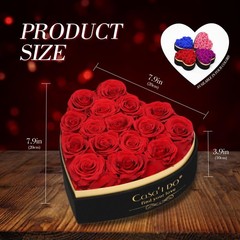 Women Gifts Ideas for Valentines Day, Preserved Forever Rose Gift with Necklace*