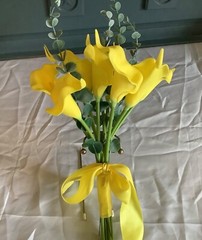10 stem calla lily and greenery bridal bouquet…you choose color