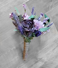 Purple Lavender Bridal Bouquet Sola Wood Bridesmaid Wildflower Wedding Decor