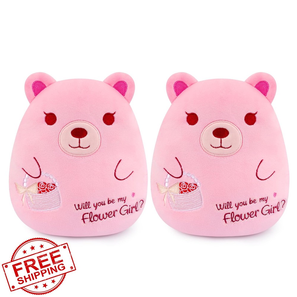 Leokawin 2 Pcs Wedding 7.8 Inch Flower Girl Teddy Bear Stuffed Animal – Will …