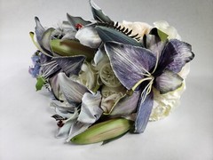 Bridal Bouquet 12 Inch Cascading Wedding Bouquet, Blue – WITH DEFECTS