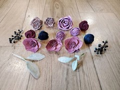 Lavender Navy Bridal Bouquet Sola Wood Desert Rose Bridesmaid Wedding Flowers