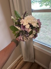Artificial Rose & Eucalyptus Wedding Garland Floral Decor Purple White Green