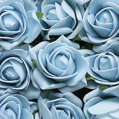 24 DUSTY BLUE 2″ Mini FOAM ROSE Flowers Stems Wedding Decorations Supplies