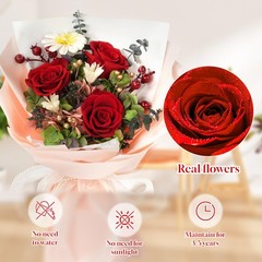 Mothers Day Rose Gifts for Mom,Birthday Women,Preserved Red