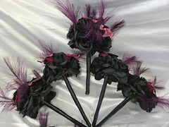 Black & purple Wedding Bouquet Set