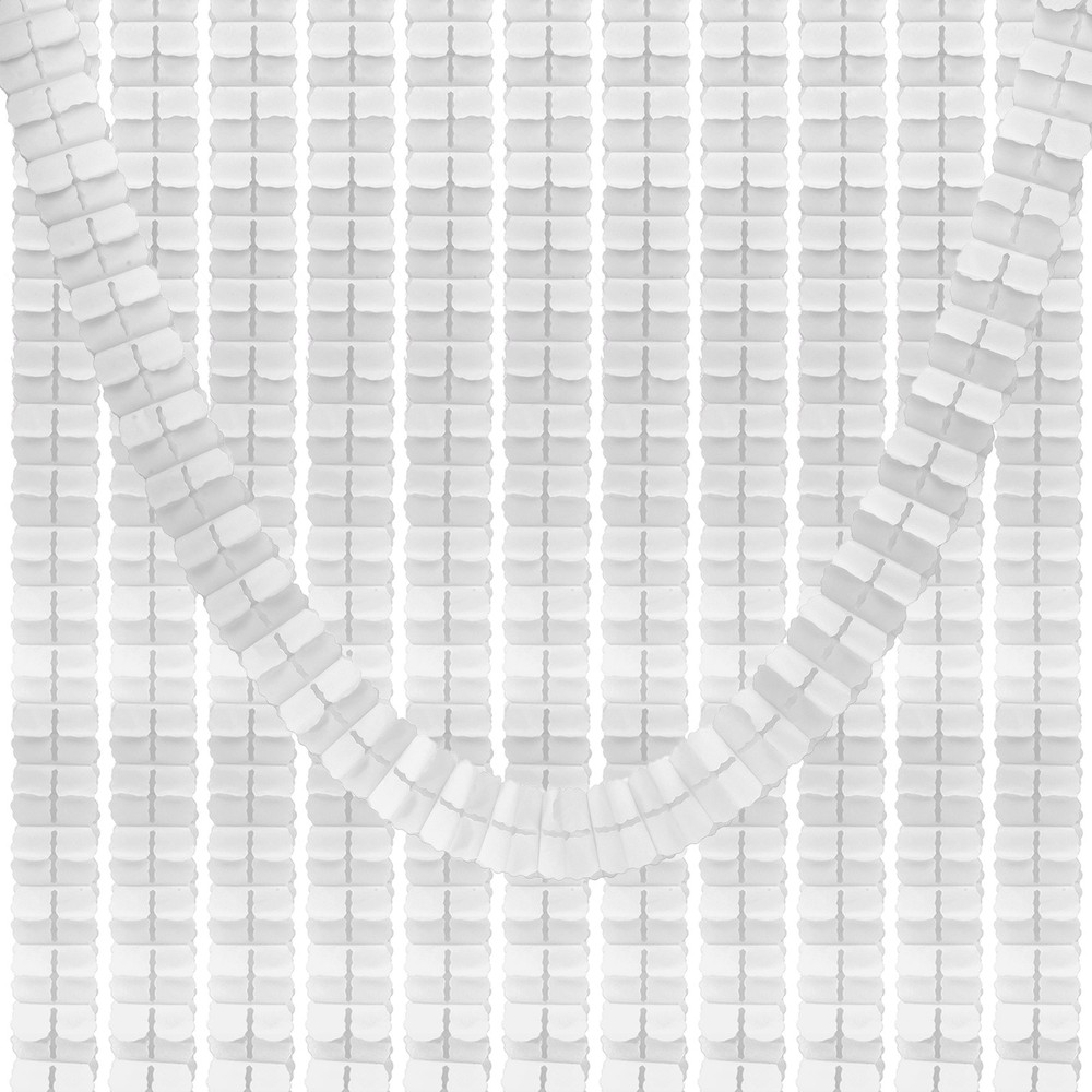 9.8ft Four-Leaf Garland, 12 Pack Tissue Paper Hanging Flower, White