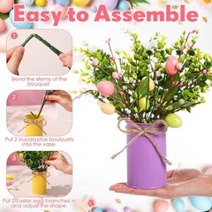 6 Sets Spring Easter Table Centerpiece Decor 12 Easter Artificial Mixed Color