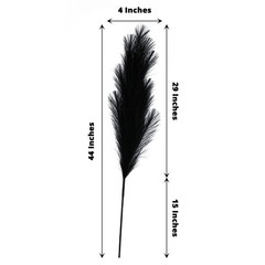 3 BLACK 44″ ARTIFICIAL Pampas Grass SPRAYS Faux Plant STEMS Party Decorations