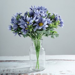 4 LAVENDER 11″ Daisy Bushes Faux SILK FLOWERS Wedding Party Events Home Supplies