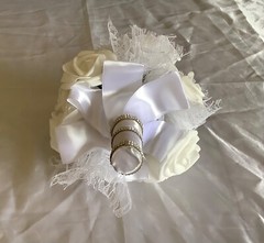 rose and lace flowers small bridal bouquet..you pick colors