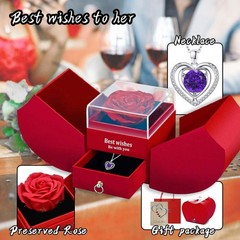 Dfilio Preserved Red Real Rose with I Love You 09. September(sapphire)