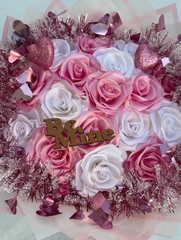 Pink and White Ribbon Bouquet for Sale!! Perfect for Any Occasion